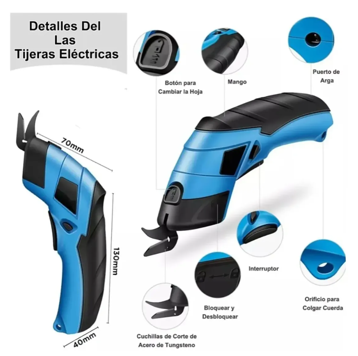 Vista 6 de Tijeras Inalambricas Para Coser